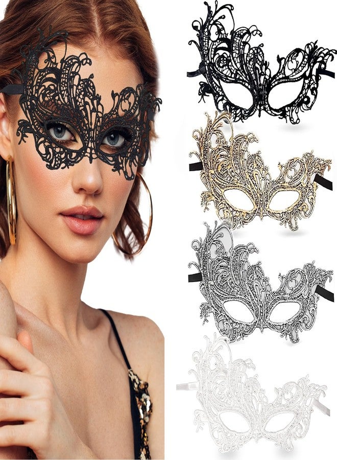 TecoKart® 4 Pcs Masquerade Mask for Women and Men - Eye Mask for Party, Proms, Venetian, Mardi Gras and Halloween - Image 1